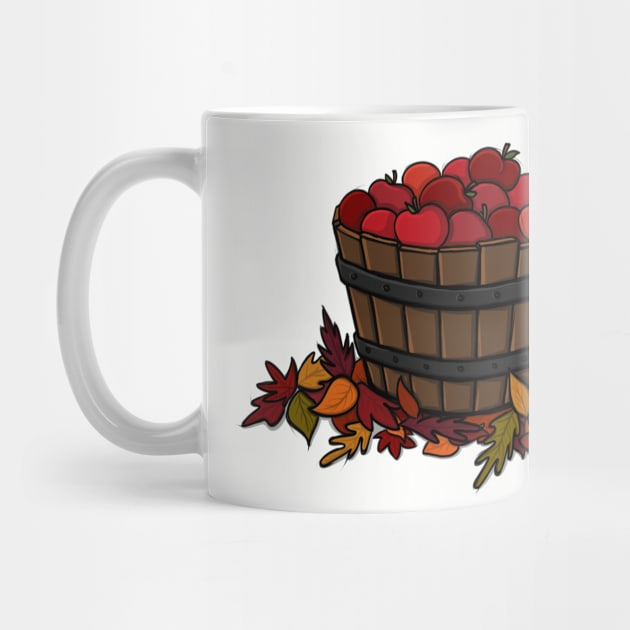 Bucket of Juicy Red Apples on some Autumn Leaves by AlmightyClaire